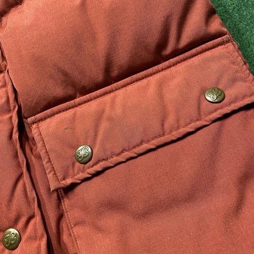 Vintage Eddie Bauer Vest Mens S Orange 70S Faded Puffer Goose Duck Down Sweater - Picture 6 of 9