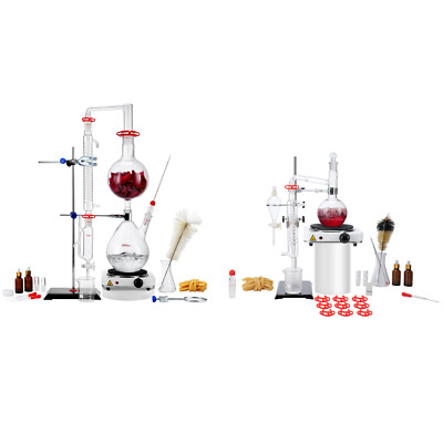 VEVOR Essential Oil Distillation Kit 2000/500ml Distillation Apparatus ...