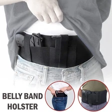 Belly Band Pistol Holster Tactical Concealed Carry Hand Gun Waist Belt Women Men