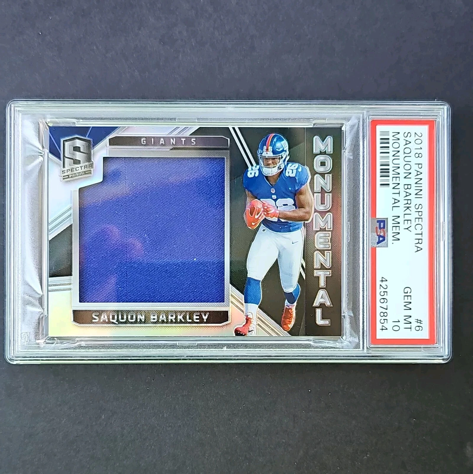 Saquon Barkley Panini Spectra Monumental Memorabilia #6 Base