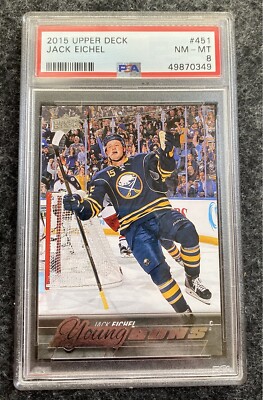 2015 Upper Deck Young Guns #451 Jack Eichel RC Rookie PSA 8 Sabres Knights