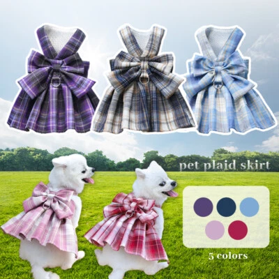 Pet Clothes Dog Chihuahua Skirts Summer Spring Cat Dog Dress With Harness Leash