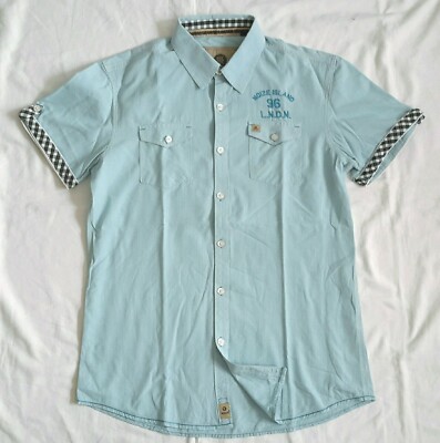 NOIZE Herren Hemd Kurzarm aqua kariert Gr. M