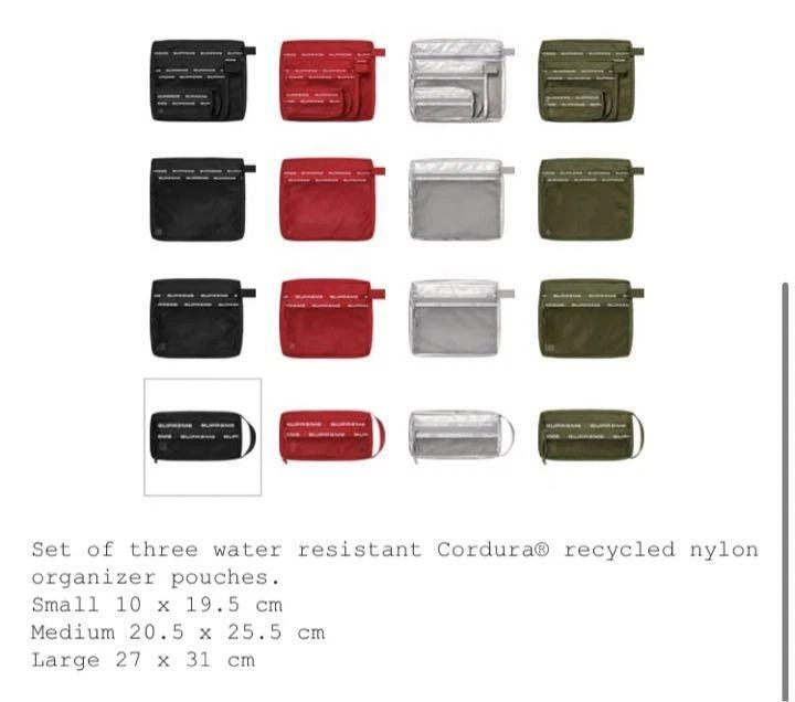 22Fw Supreme Organizer Pouch Set Black japan import