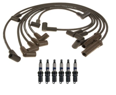 GM OE Ignition Wire Set & 6 ACDelco Rapidfire Spark Plugs Kit For Chevy 4.3 V6