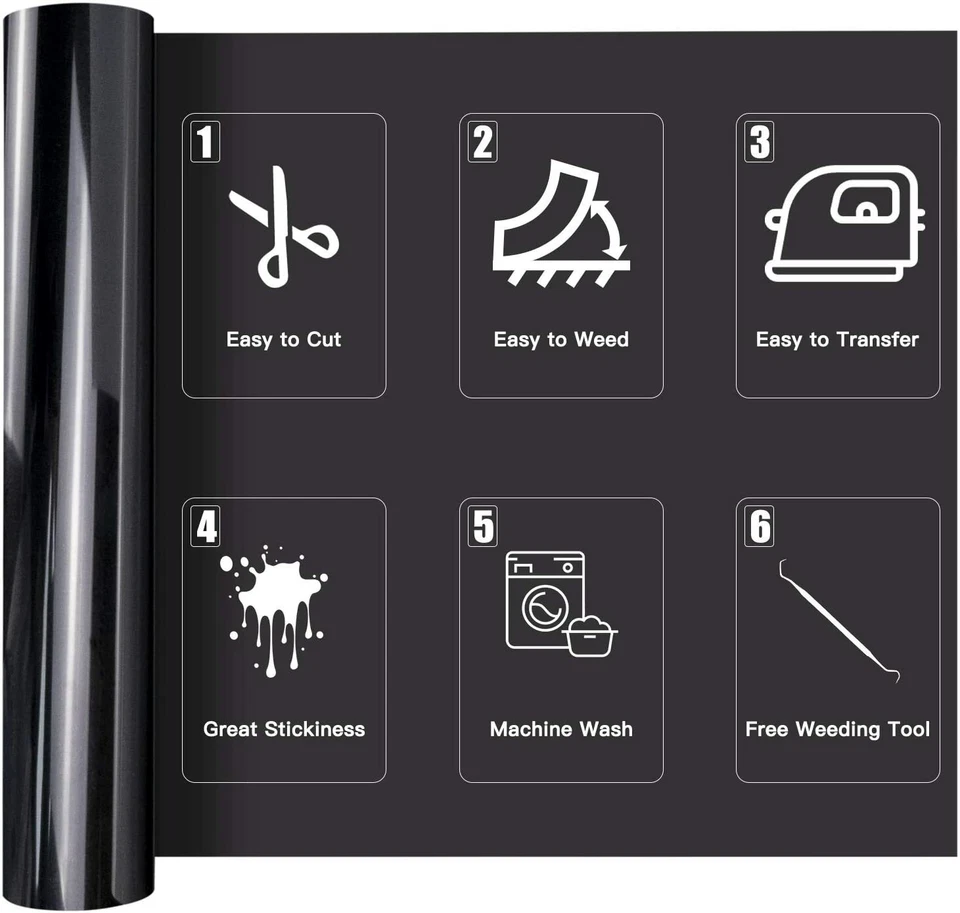 12"x20FT Heat Transfer Vinyl Iron HTV Cutting & Silhouette T-shirt Garment - image 4 of 4