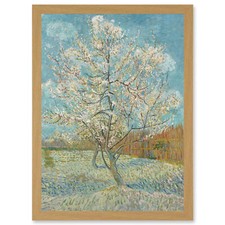 Van Gogh The Pink Peach Tree Painting Framed A4 Wall Art Print