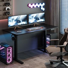 FlexiSpot 40"/48"/55"/60"Height Adjustable Standing Desk with Hooks, Black Frame