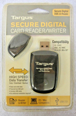 NEW Targus Secure Digital SD Card Reader Writer USB High Speed for PC/Mac NOS