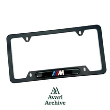 BMW M Logo Black Stainless Steel License Plate Frame 82120010404
