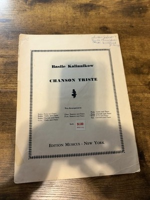 Peter Tschaikowsky Chanson Triste Piano Sheet Music