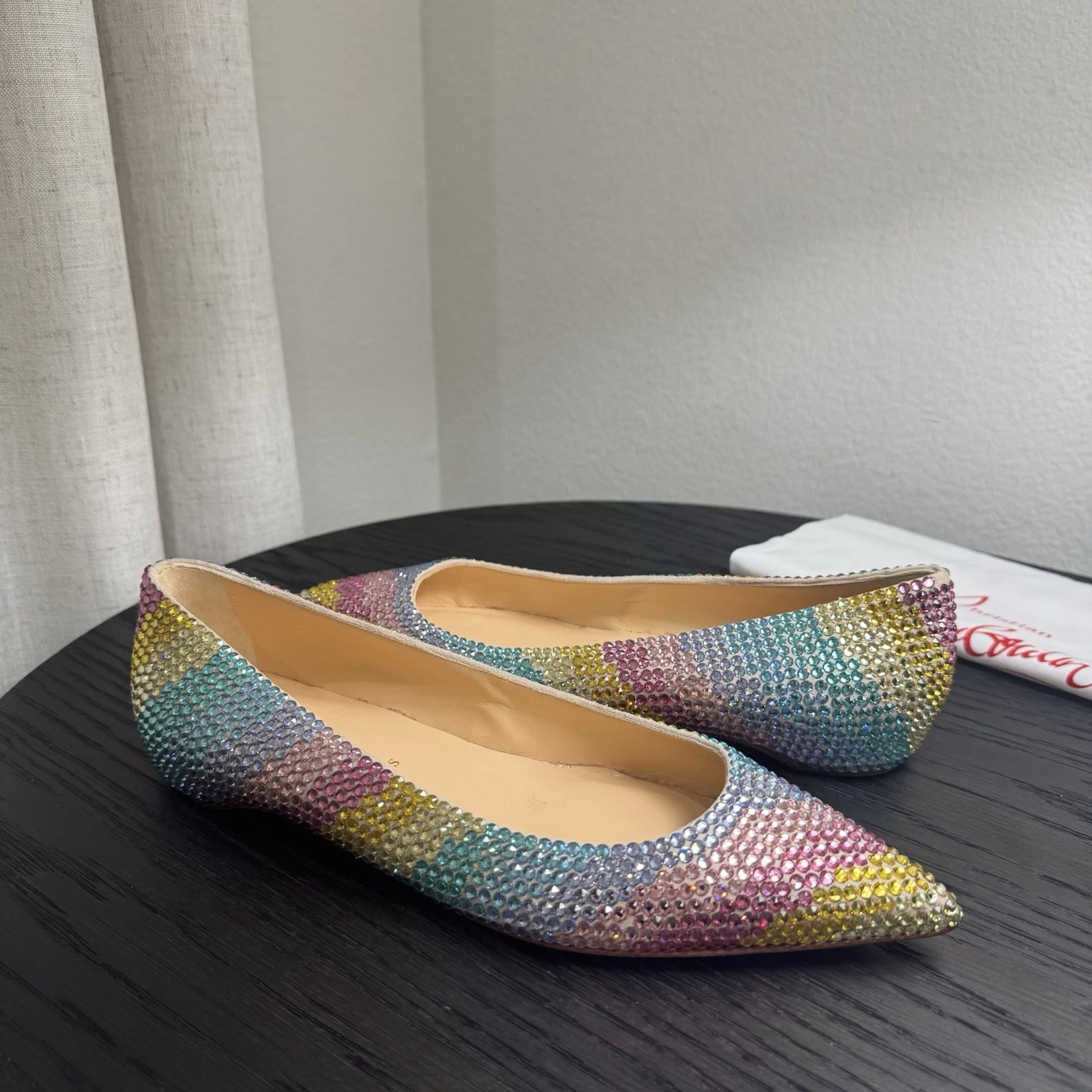 Christian Louboutin — Christian Louboutin Strass Swarovski Rainbow Ballerina Flats 36.5
