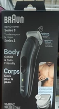 Braun Series 3 Model Bg3340 Men's Rechargeable Body Groomer + 3 Attachment Combs