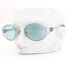 Miu Miu Sunglasses SMU 52Y 1BC-20R Shiny Silver Metal Light Blue Tint with Case
