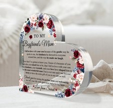 Personalized To My Boyfriends Mom Heart Acrylic Plaque Mothers Day Gift Love