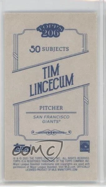 2021 Topps 206 Series 6 Tim Lincecum #18 - Image 2 of 2