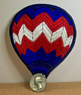 Vintage Red White Blue Chevron Hot Air Balloon Patch Embroidered Sew On — photo 4