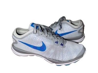 Nike Flex Supreme TR4 Womens 9.5 Platinum Blue Glow Grey Running Sneakers
