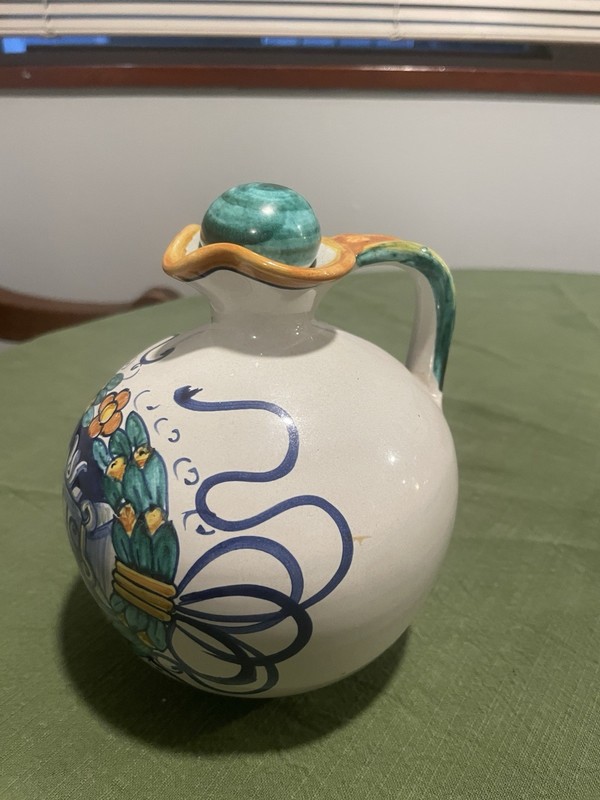 Cottura Italian Pottery Hand-painted Oil Decanter