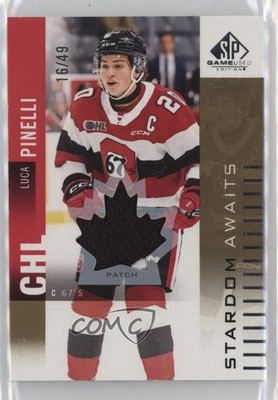 2023-24 SP Game Used CHL Edition Stardom Awaits 16/49 Luca Pinelli Patch 0nr3
