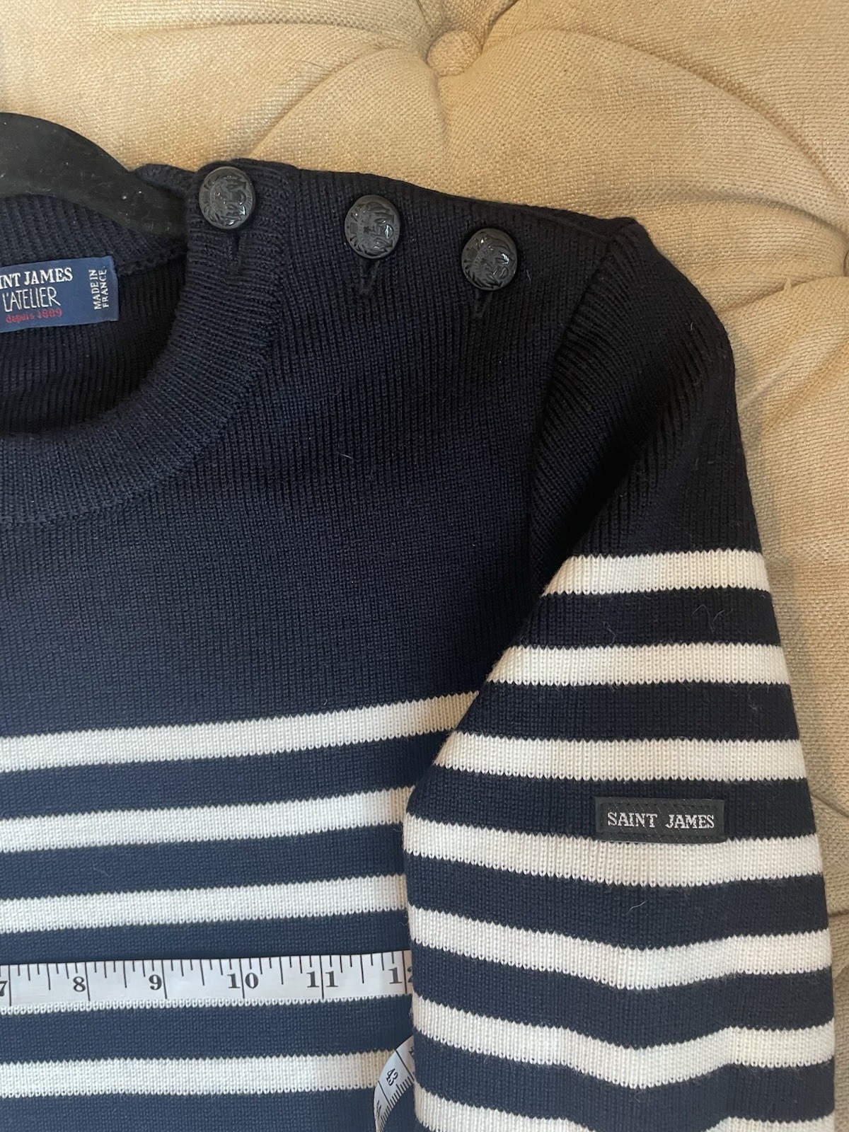 SAINT LAURENT Maglione a righe SAINT JAMSS LAURENT Nero Bianco Taglia 4