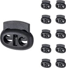 10Pcs Shoe Lace Tie Locks, Plastic Elastic Cord Locks for Drawstrings