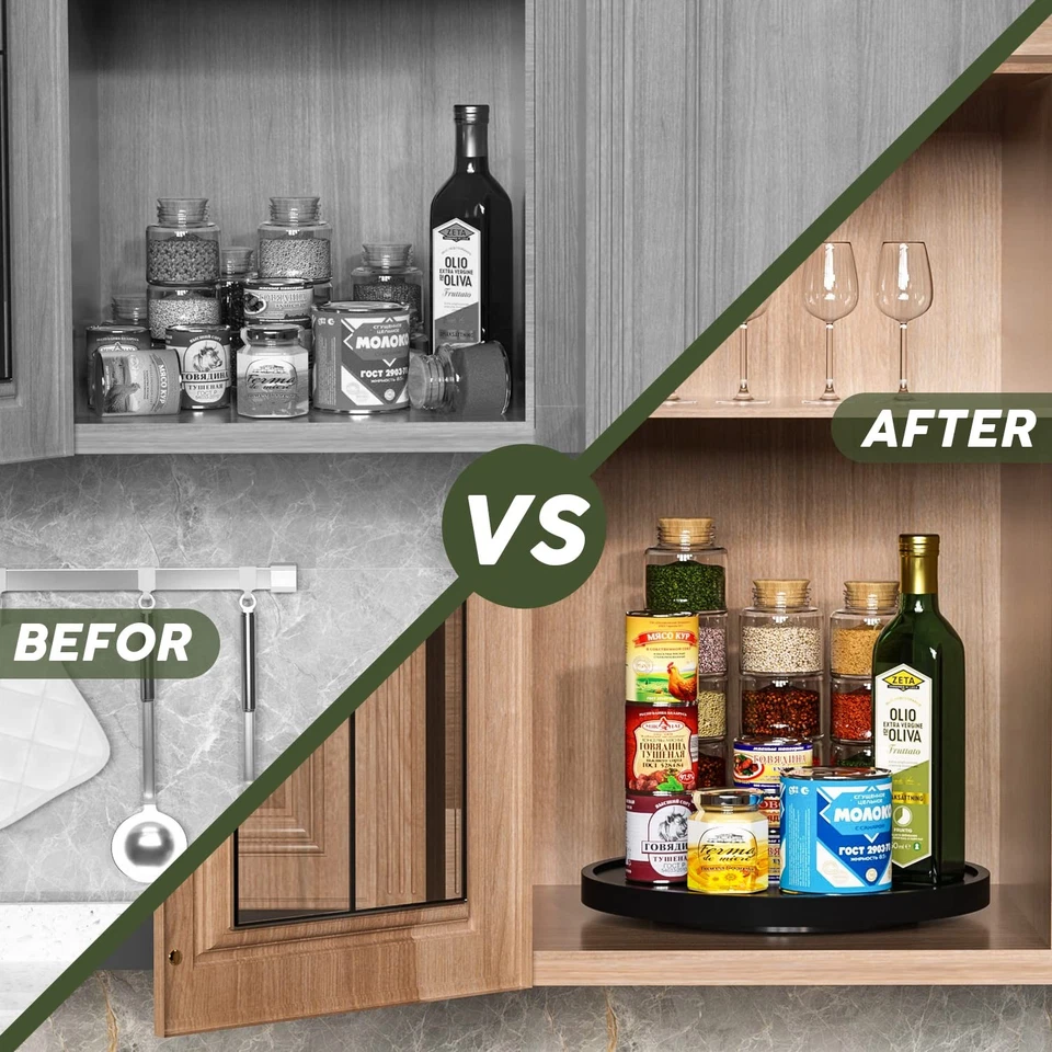 Lazy Susan for Table, 12 Inch Non-Skid Turntable Organizer for Salt Pepper Sp... - Image 4 of 4