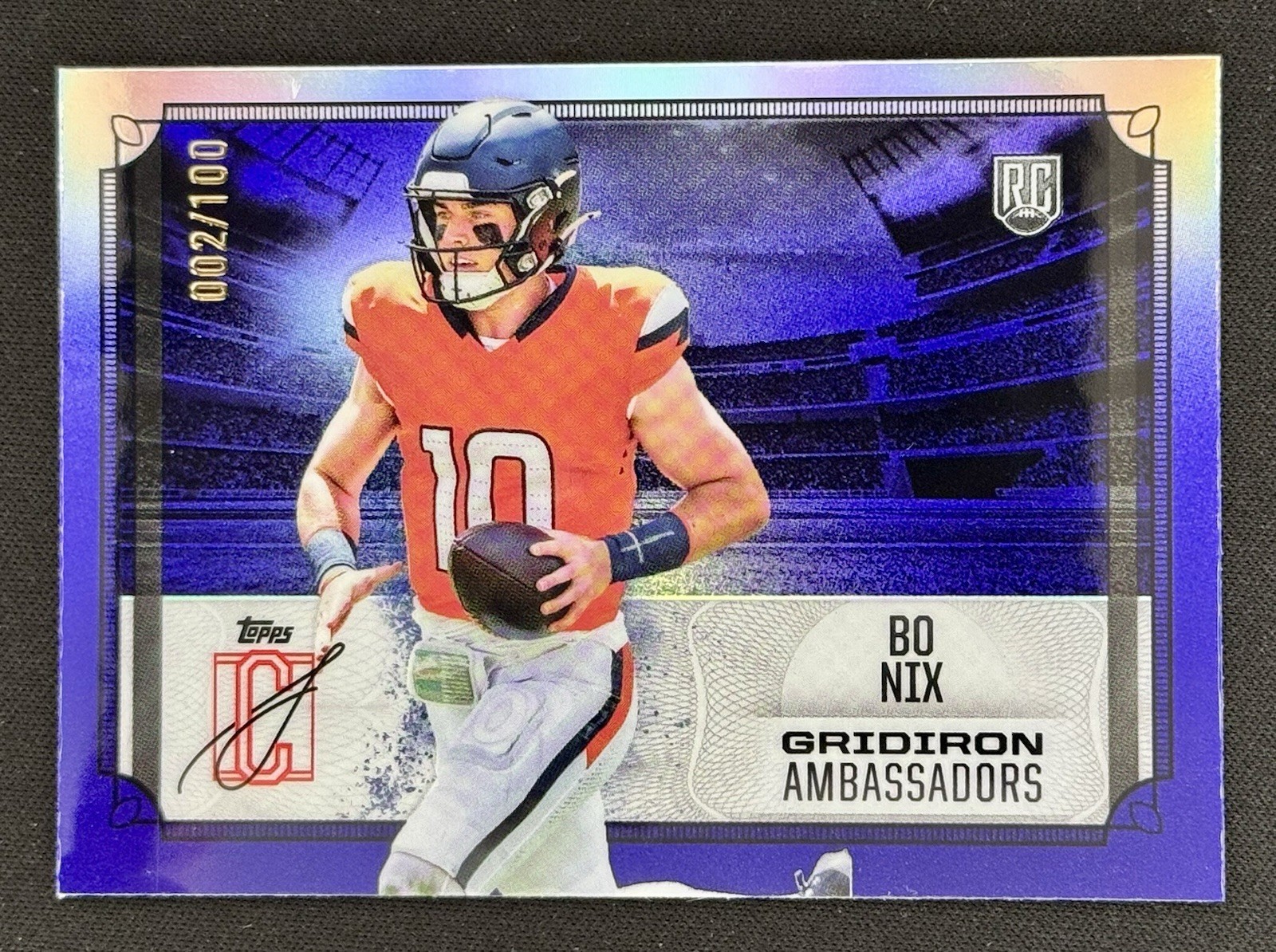 2024 Topps Signature Class BO NIX RC Gridiron Ambassadors Purple #2/100 Broncos