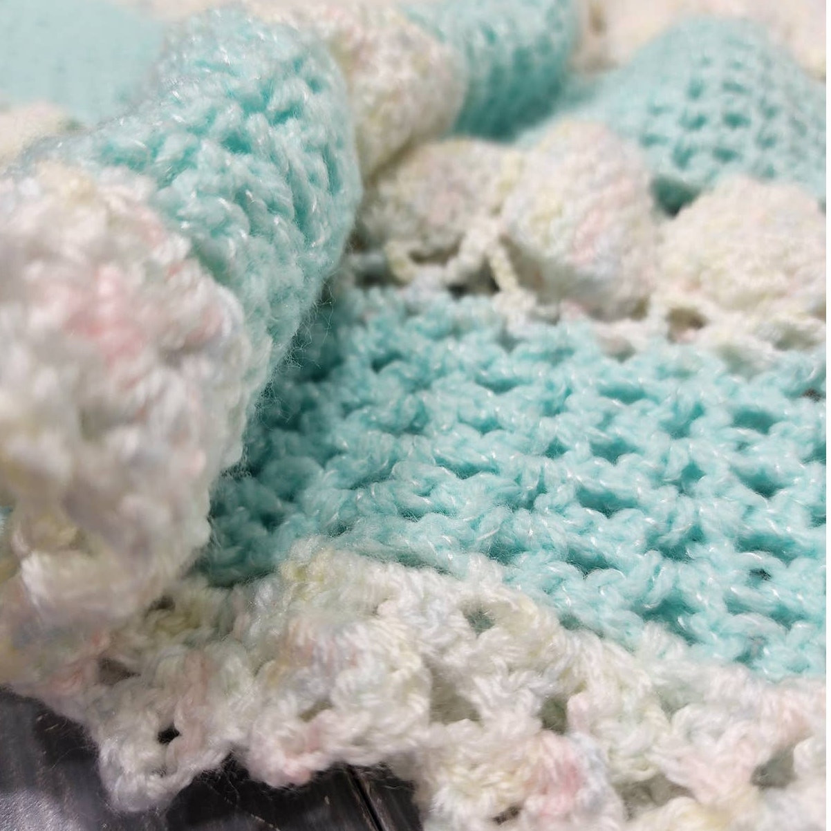 Crochet Baby Blanket Throw Beautiful Hand Made Super Soft