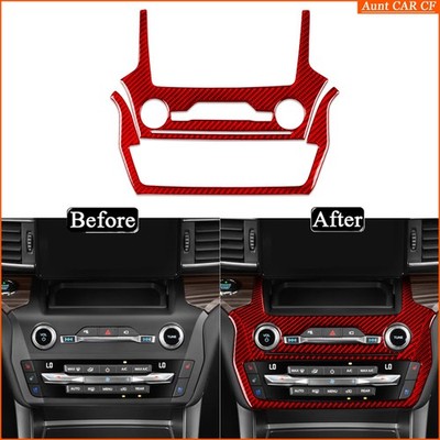 Red Carbon Fiber Center Console Panel Cover Trim Kit For Ford Explorer 2020-23