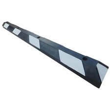 Parking Curb, Rubber, 4 In Height, 4 Ft Length, Black/White, 29Nh42