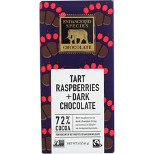 Endangered Species Chocolate Tart Raspberries Dark Chocolate 3 Oz