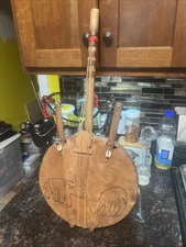 Handmade Vintage Kora String Instrument West African Elephant Folk Art 
