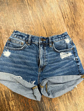 American Eagle Outfitters Highest Rise 90s Boyfriend Denim Shorts Blue 2