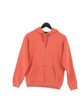 Topshop Women's Hoodie UK 8 Pink Polyester with Cotton Pullover