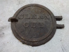 Old Cast Iron "CLEAN OUT" Cover 32-4-5-X Hinged Wood stove fireplace chimney 
