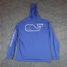 Vineyard Vines Hoodie Mens Large Blue Pullover Hooded Long Sleeve Shirt Whale T