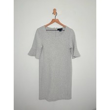 Tahari Gray Sheath Dress Size 8 Bell Sleeve Work Office Minimalist 