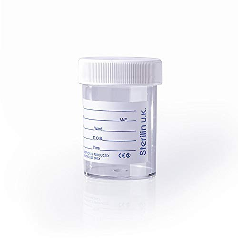 Specimen Pot/Urine Container 60Ml with Label and Lid X (10)