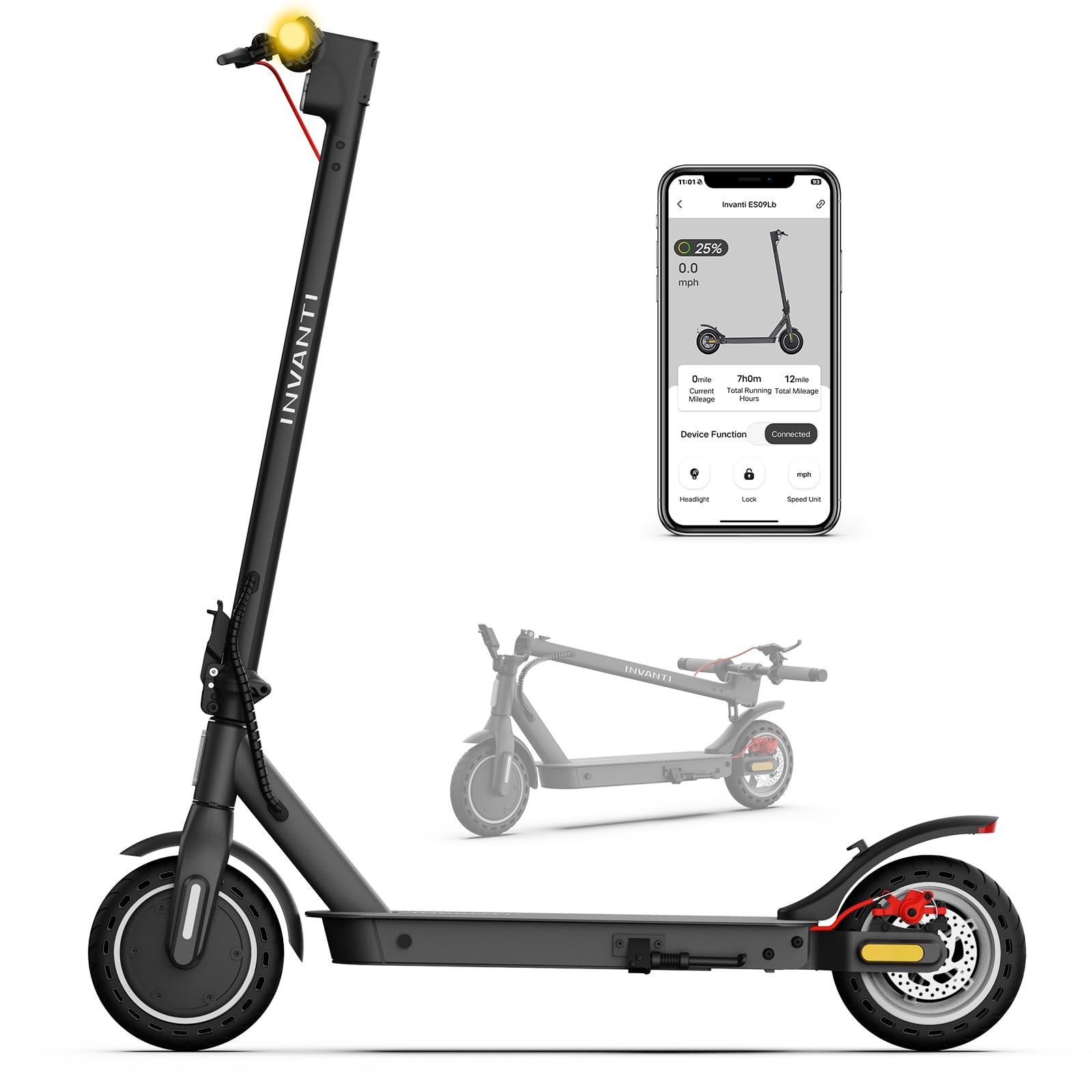 E30 Electric Scooter with Smart APP, 19.9 Miles Range & 18 MPH, 350W Motor, 8...