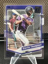 Sterlin Thompson 2023 Panini Chronicles Clearly Donruss Baseball Blue /50 #25