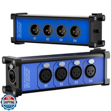 Elecan 3-Pin XLR Splitter Breakout Box to RJ45 Ethercon-4 Channeland1 Pair-XL