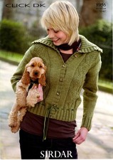 Women's Cardigan Knitting Pattern - Sirdar Click DK no.8956