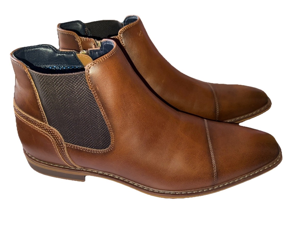 FREEMAN Corbin Chelsea Brown Dress Boots Men