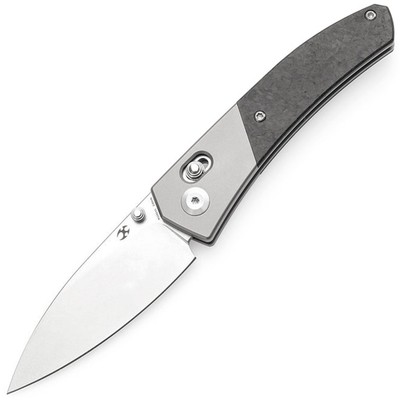 Kansept Knives Dako Titanium & Shredded Carbon Fiber Folding S35VN Knife 1101V1