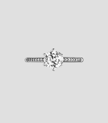 Crown Solitaire Ring S925 ALE Pandora Clear Sparkling