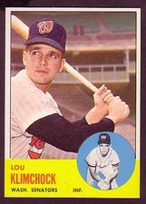 1963 TOPPS LOU KLIMCHOCK CARD NO:542 NEAR MINT CONDITION