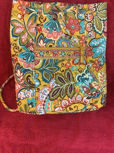 Vera Bradley Drawstring Backpack Purse Retired Provençal Yellow/Multicolored