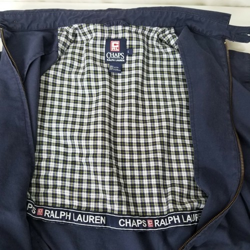 Vintage Chaps Ralph Lauren Jacket Harrington Dark Blue Size Large Full Zip - Picture 3 of 7