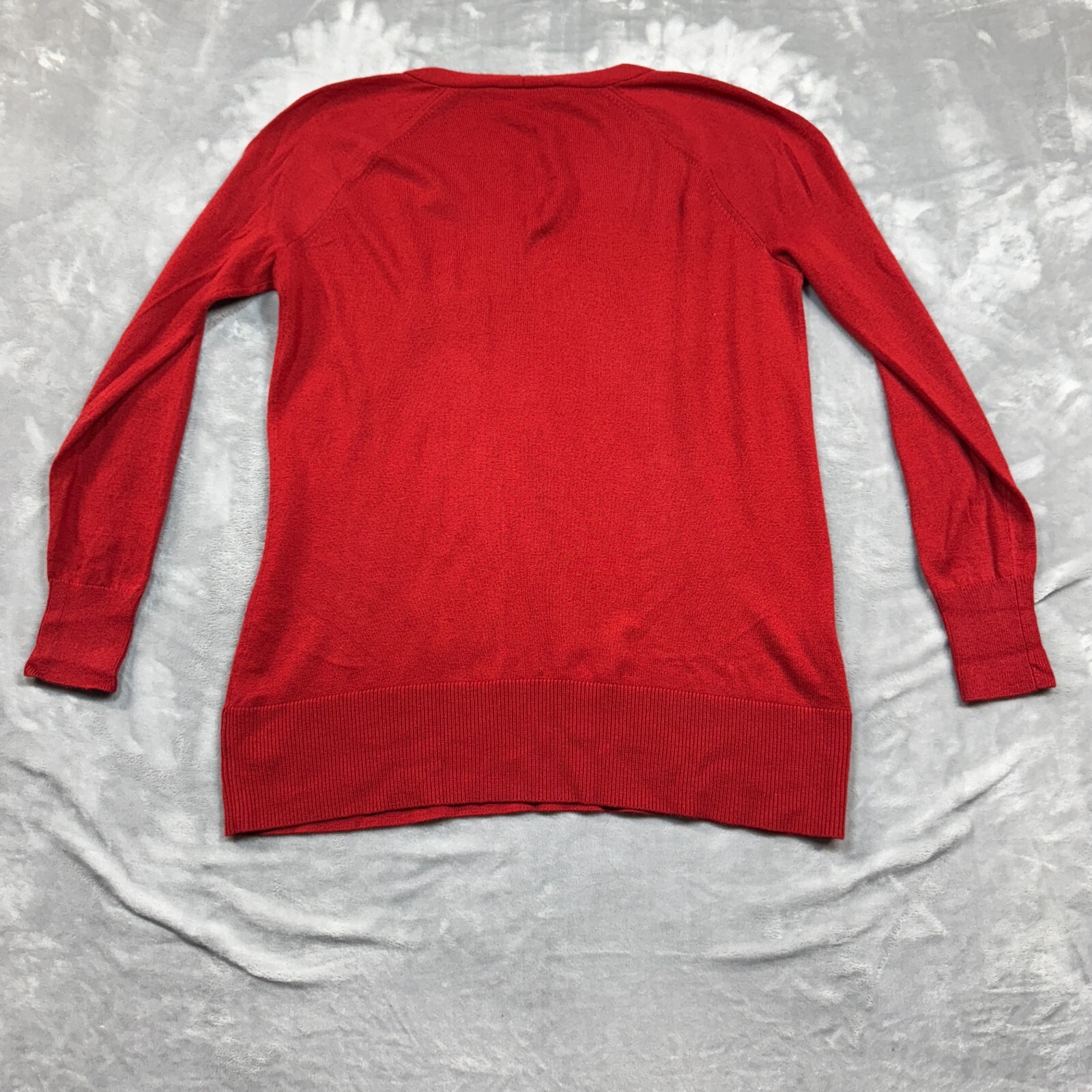 Loft Solid Red Lightweight Pullover V-Neck Sweate… - image 7